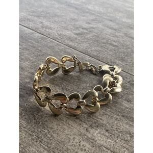 Monet Bracelet Linked Gold Tone Vintage 7.25”